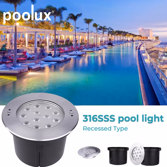 36W 316 IP68 de aço inoxidável à prova d'água LED luz embutida subaquática para piscina
